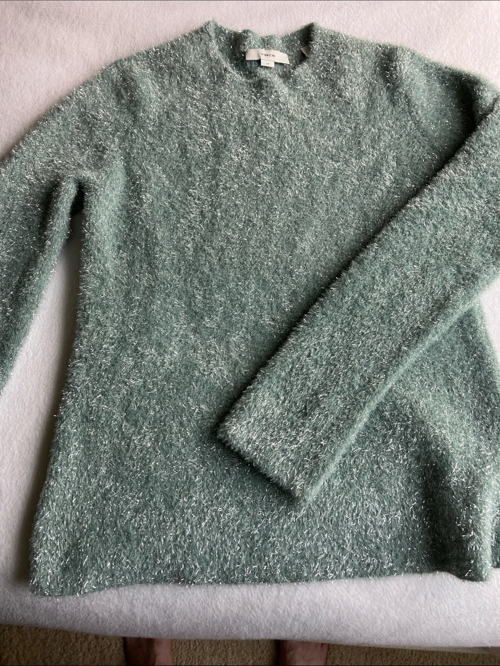 Vince Seafoam Metallic Eyelash Crewneck Sweater - Picture 4 of 6